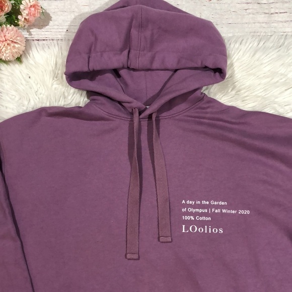 Loolios Hephaestus Oversized Lounge Graphic Hoodie Purple Grape - Picture 6 of 14